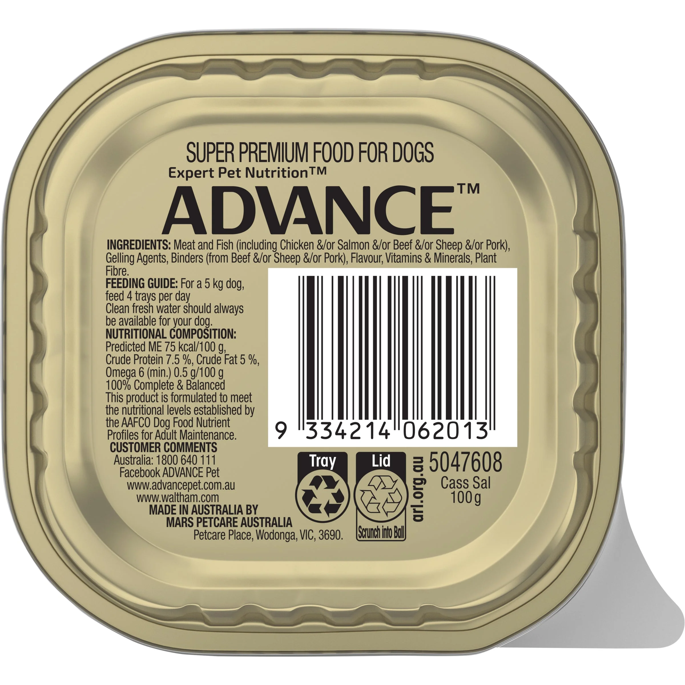 Advance Casserole with Salmon All Breed Adult Dog Wet Food 100g - Image 3