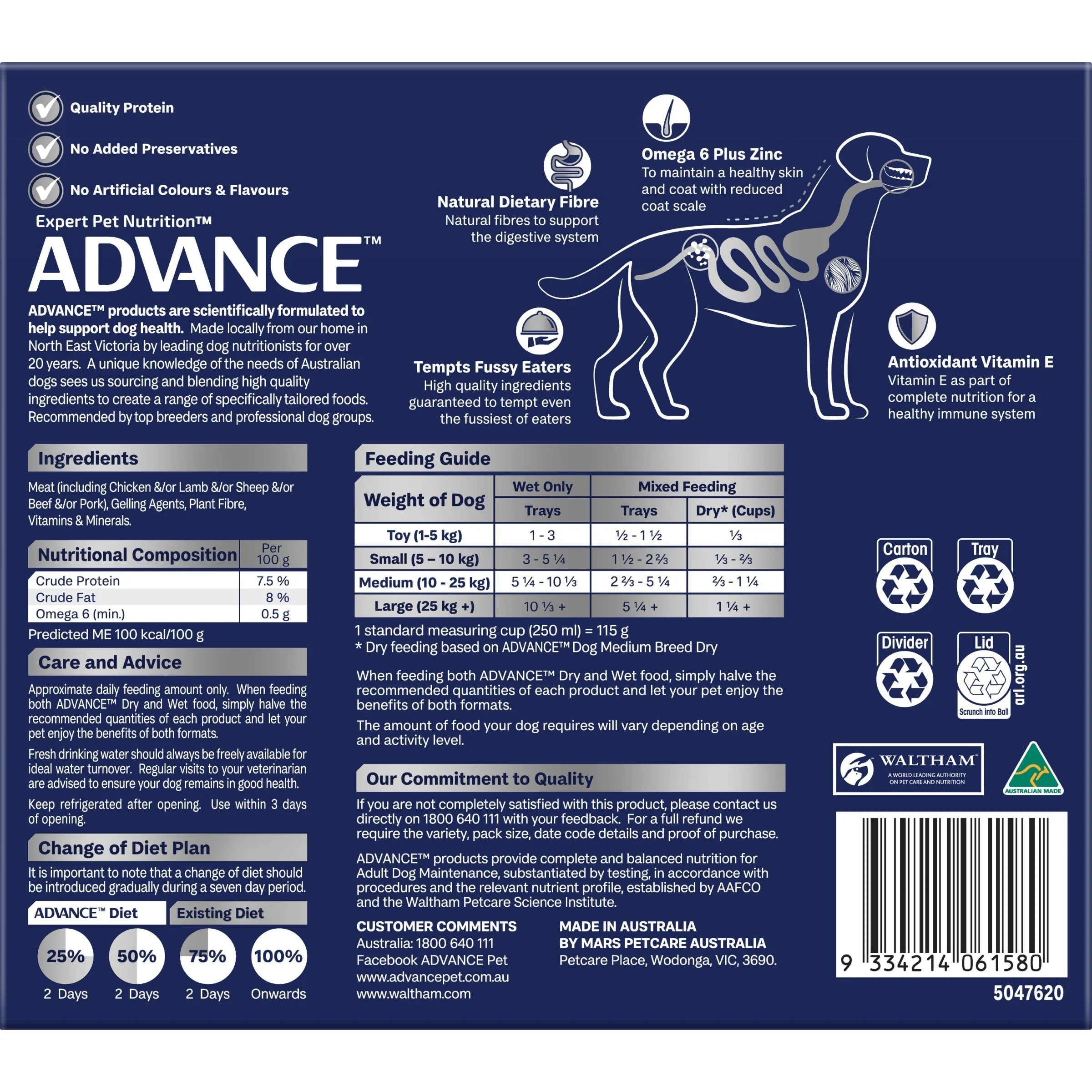 Advance Lamb All Breed Adult Dog Wet Food 100g x 12 - Image 3