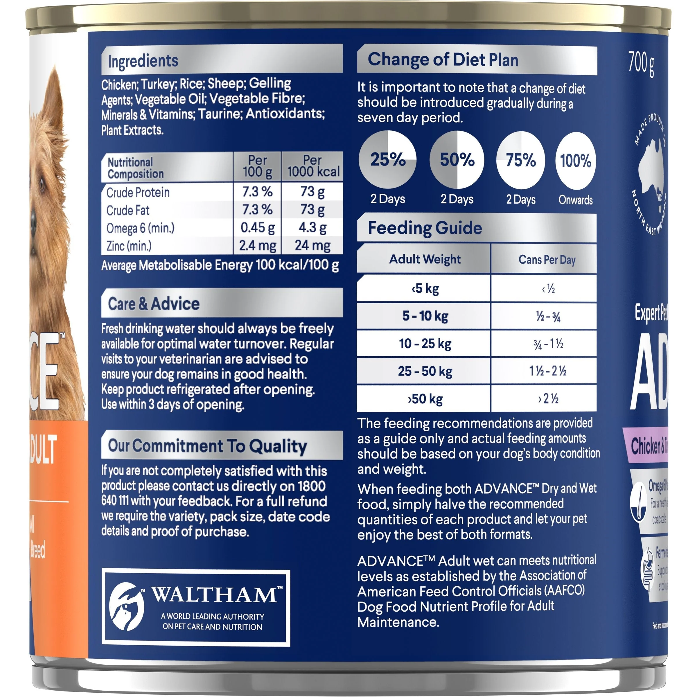 Advance Chicken and Turkey All Breed Adult Dog Wet Food 700g x 12 - Image 3