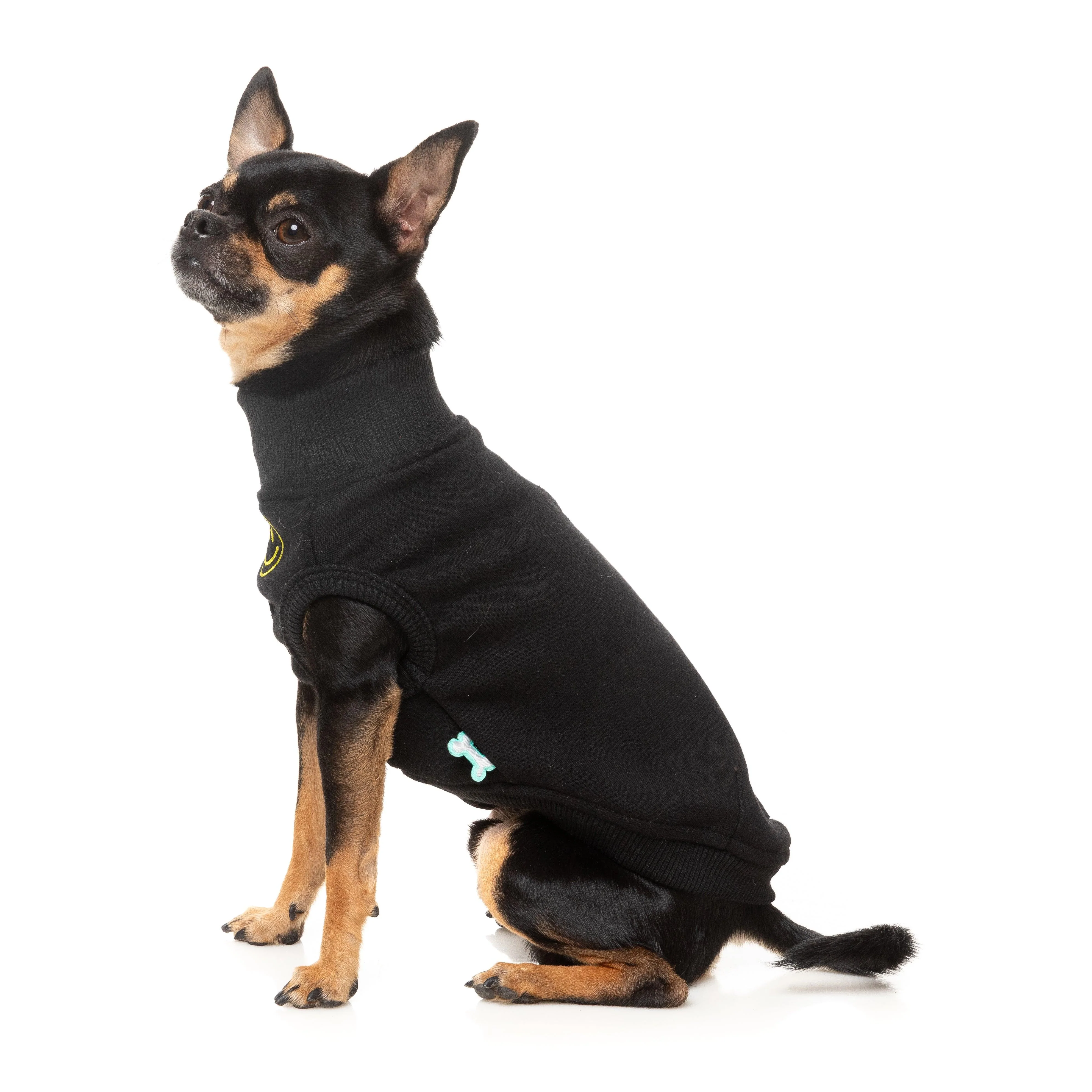 FuzzYard Dog Apparel Smiley Sweater Black Size 1 *** - Image 3