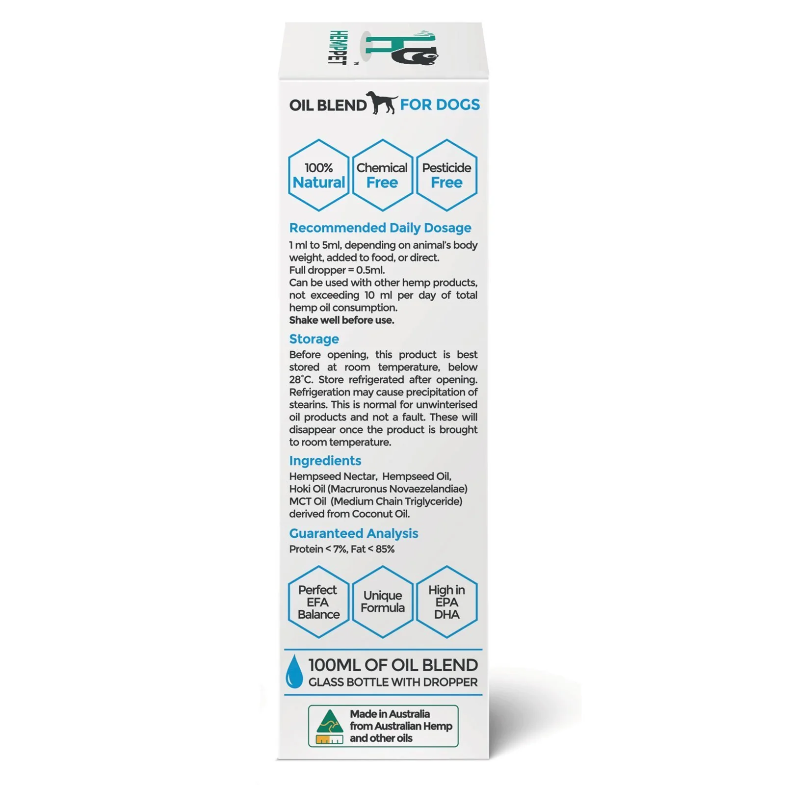 HempPet Hemp Oil Blend Supplement for Dogs 100ml - Image 4