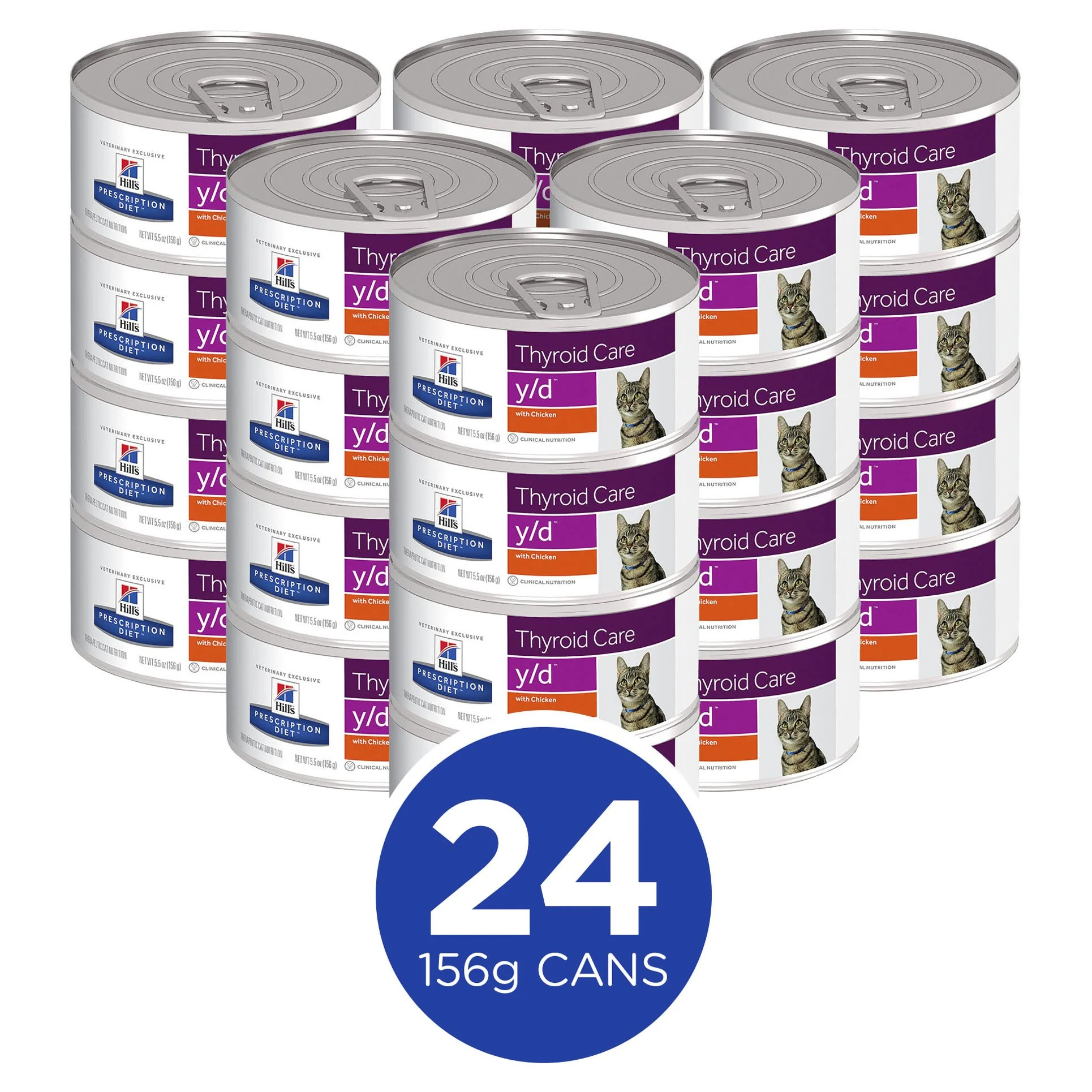 Hills Prescription Diet Cat y/d Thyroid Care Chicken Wet Food 156g x 24 - Image 4