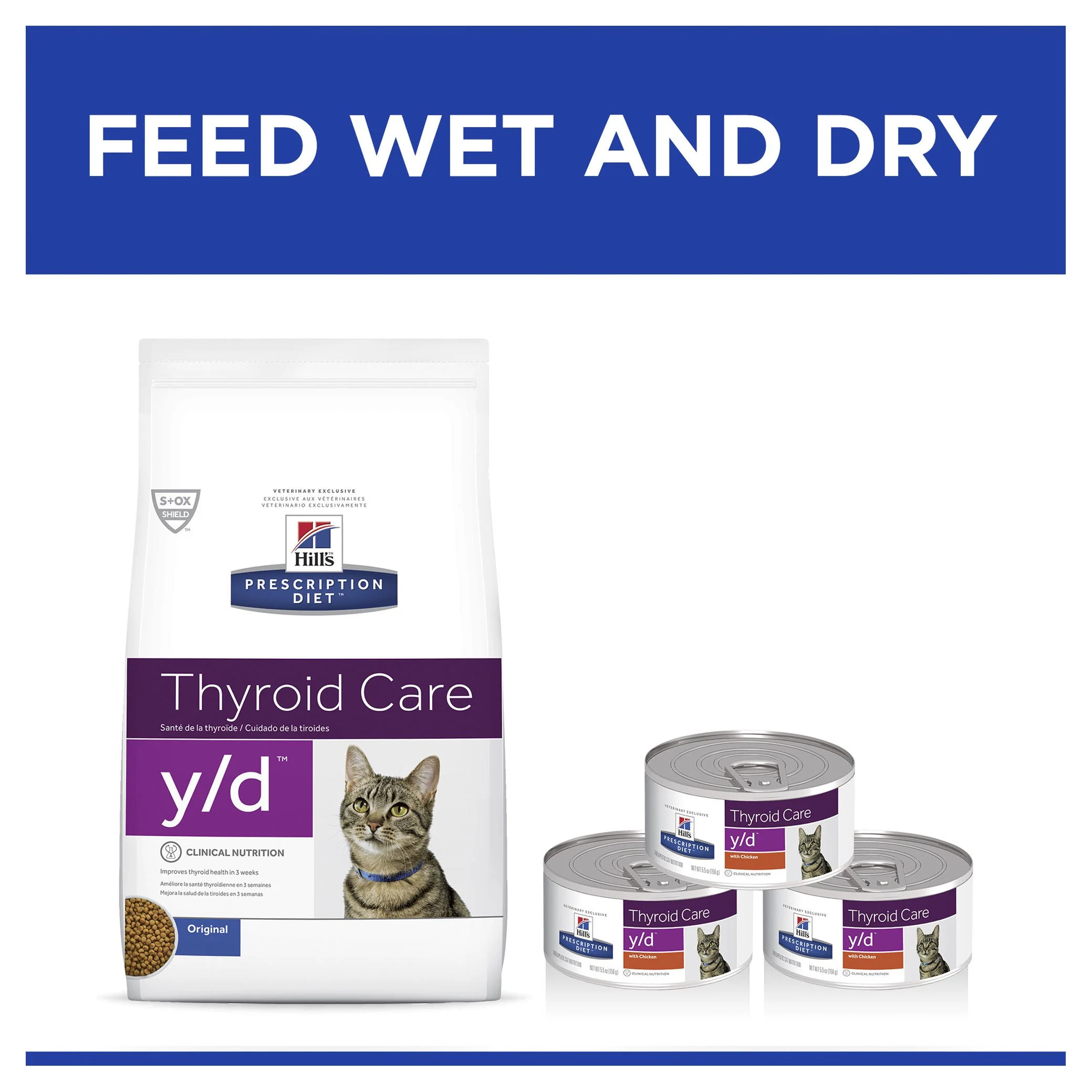 Hills Prescription Diet Cat y/d Thyroid Care Chicken Wet Food 156g x 24 - Image 6
