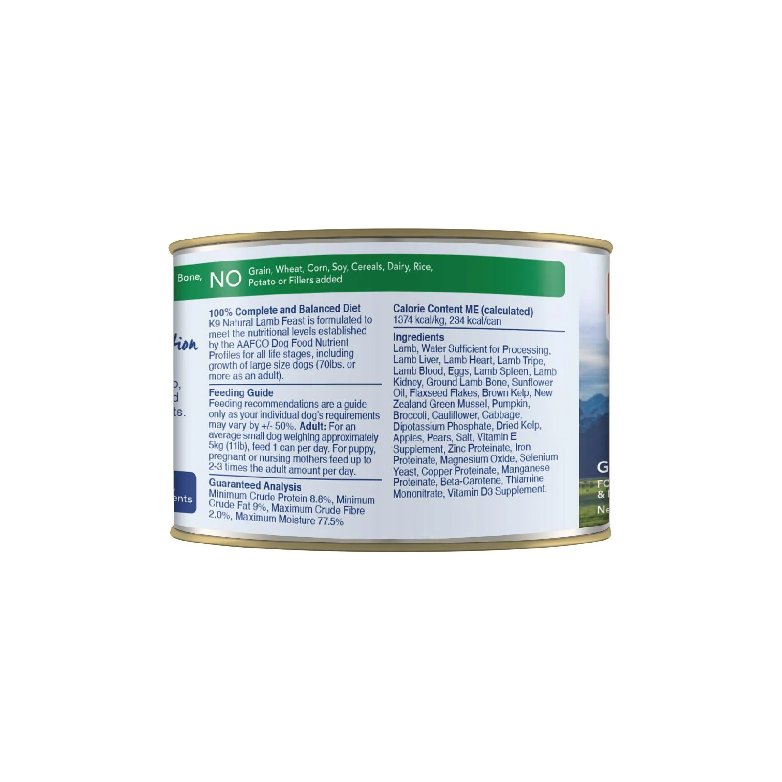 K9 Natural Lamb Feast Wet Dog Food 170g - Image 3