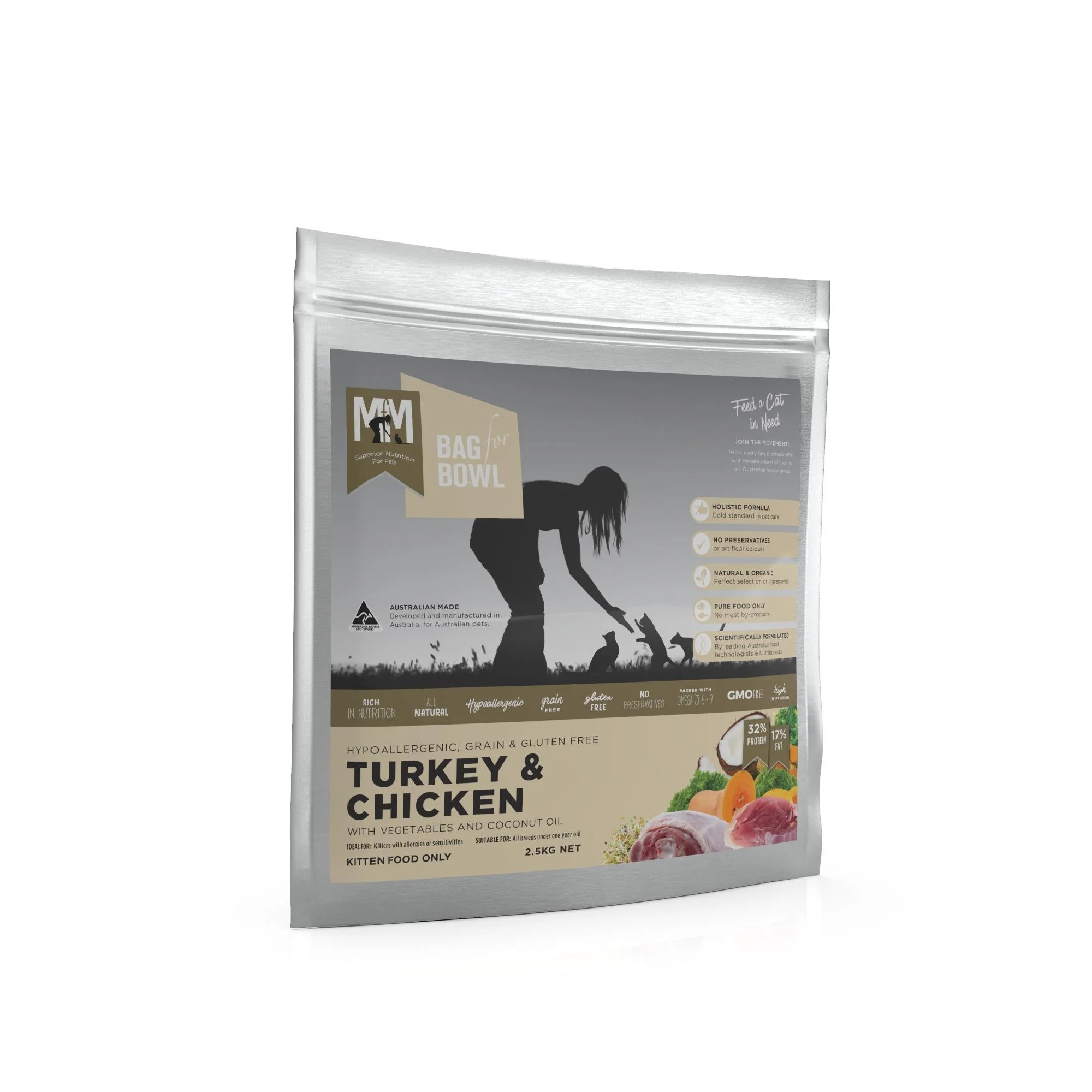 Meals for Meows Kitten Grain Free Chicken and Turkey Dry Cat Food 2.5kg - Image 3