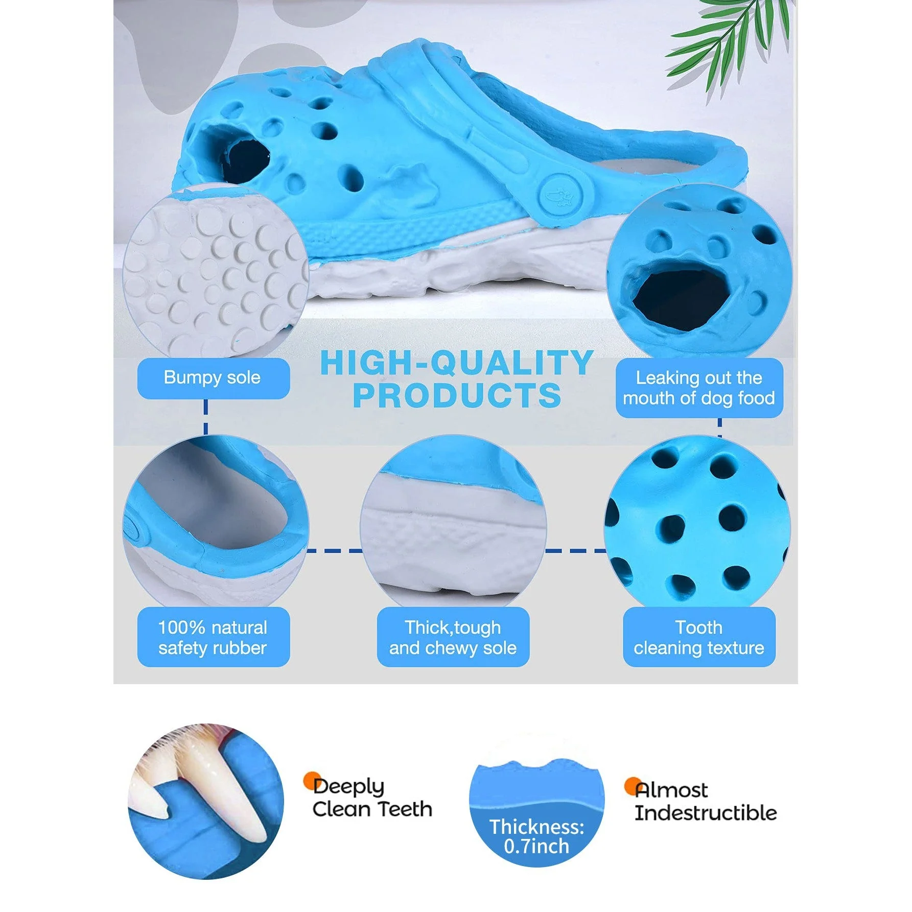 Petopia Tough Cozy Slipper Large Rubber Dog Toy Assorted Colours - Image 4