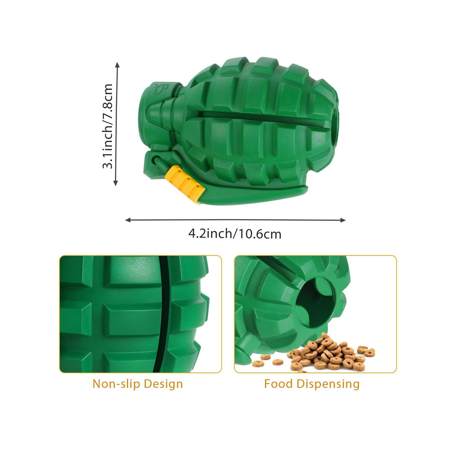 Petopia Tough Hand Grenade Rubber Dog Toy - Image 4