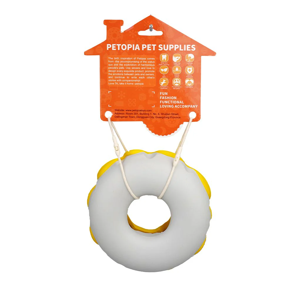 Petopia Tough Mochi Donut Rubber Dog Toy Assorted Colours - Image 4