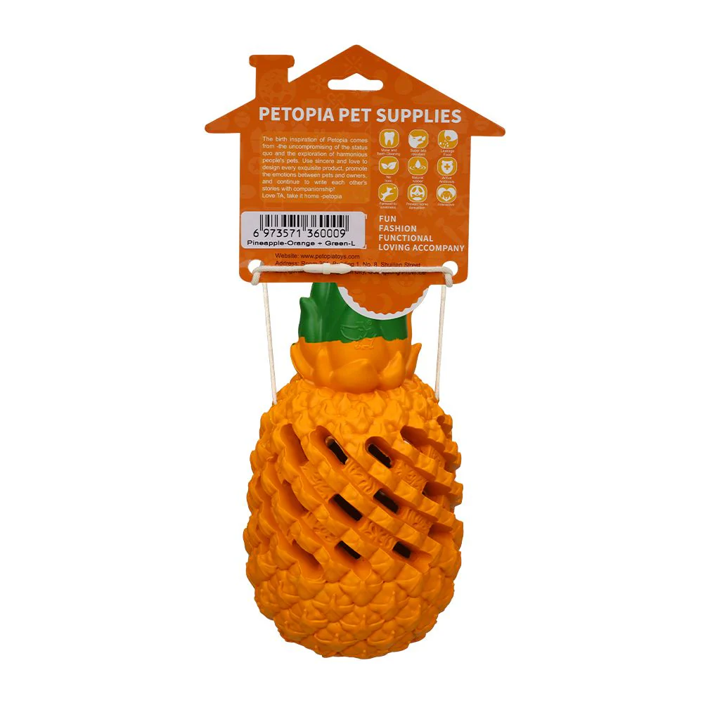 Petopia Tough Pawesome Pineapple Large Rubber Dog Toy - Image 5