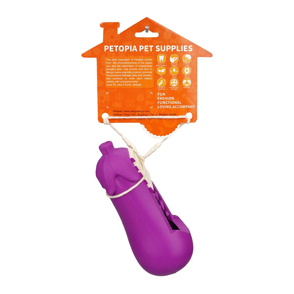 Petopia Tough Stuffed Eggplant Large Rubber Dog Toy - Image 6