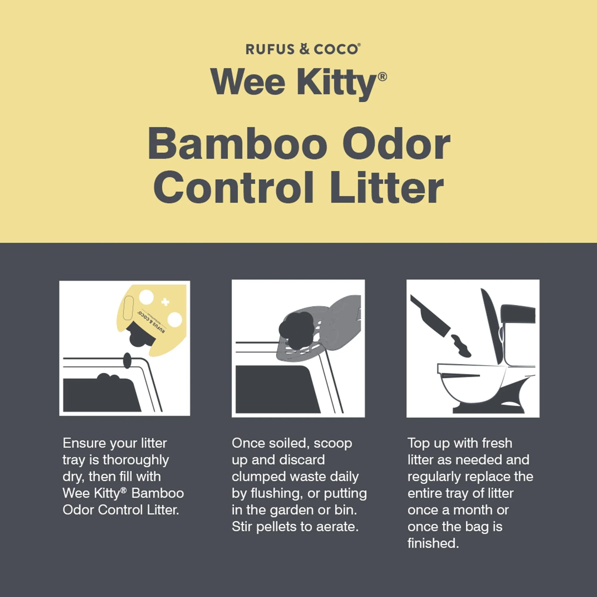 Rufus & Coco Wee Kitty Bamboo Odour Control Clumping Cat Litter 9kg - Image 7