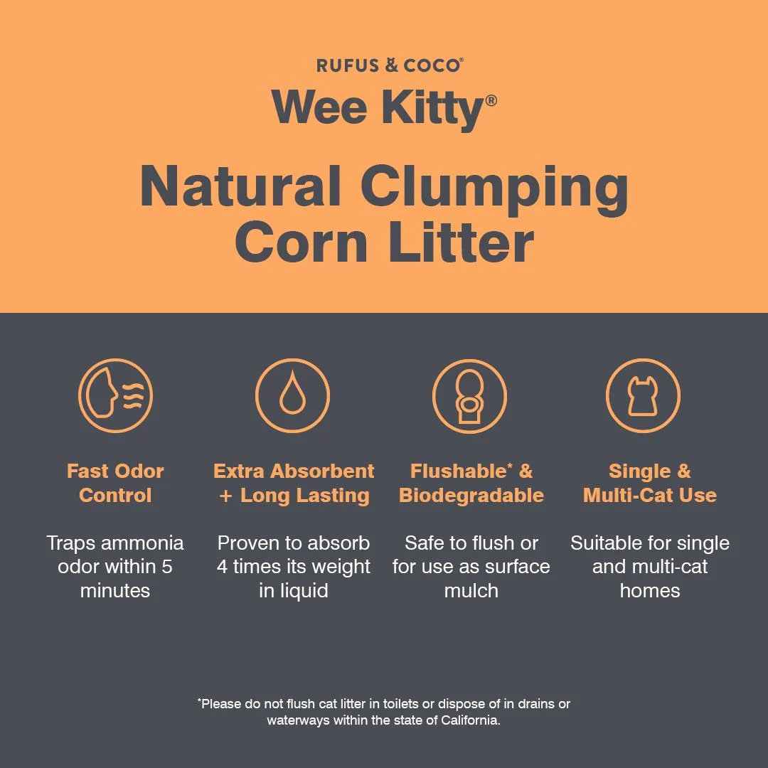 Rufus & Coco Wee Kitty Corn Clumping Cat Litter 9kg - Image 7
