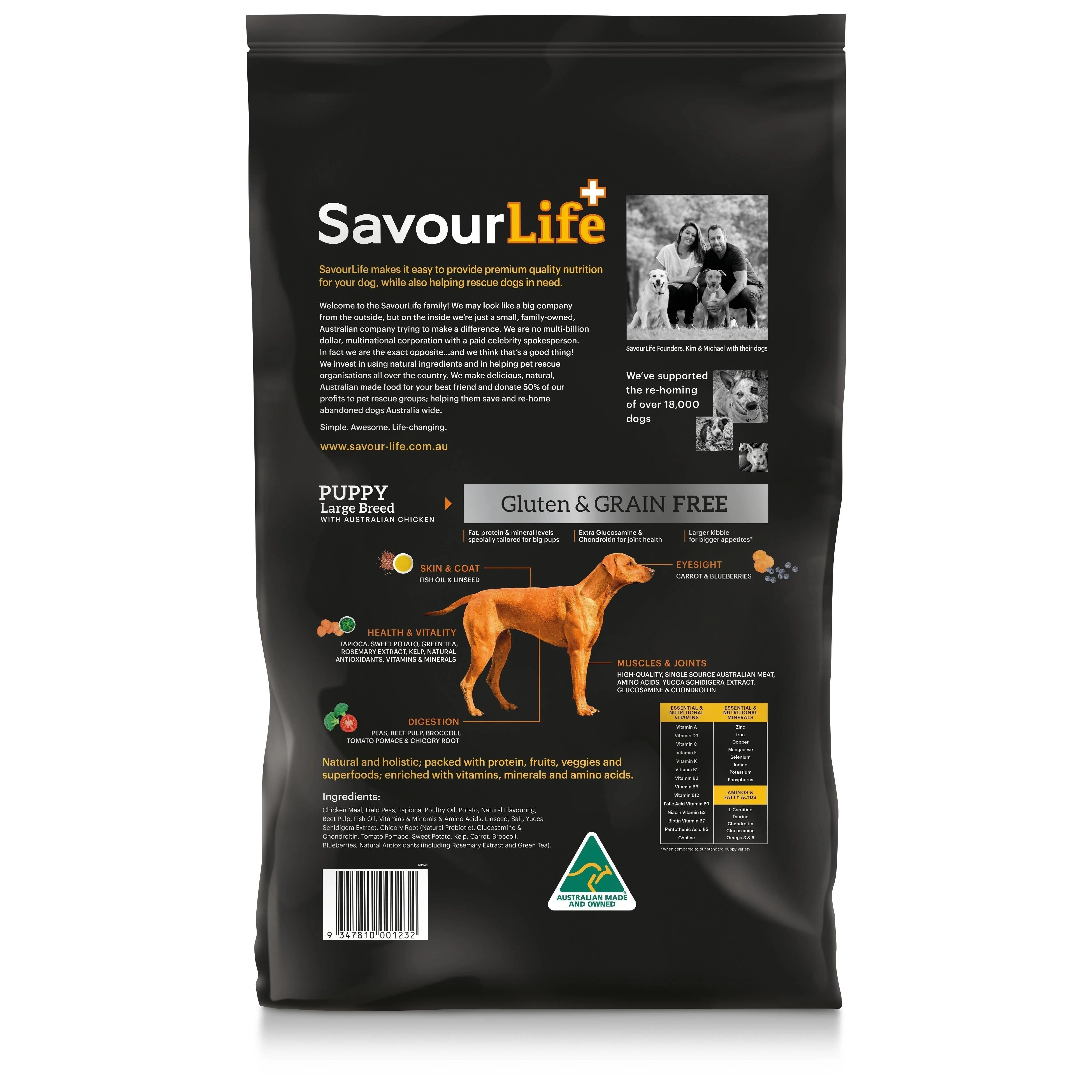 SavourLife Grain Free Dry Dog Food Chicken for Large Breed Puppies 15kg - Image 3