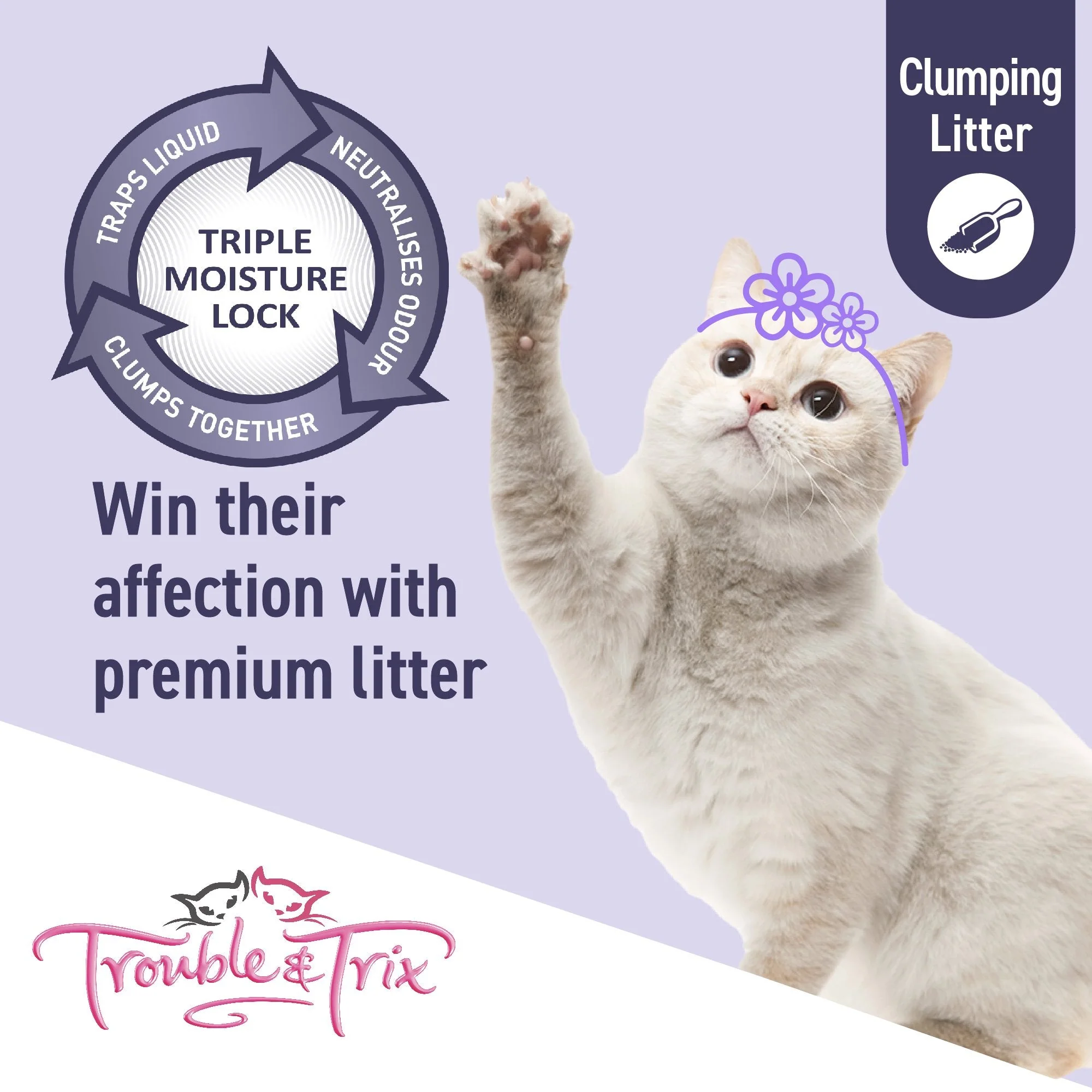 Trouble and Trix Odour Neutralising Baking Soda Clumping Cat Litter 15L/12.8kg - Image 7