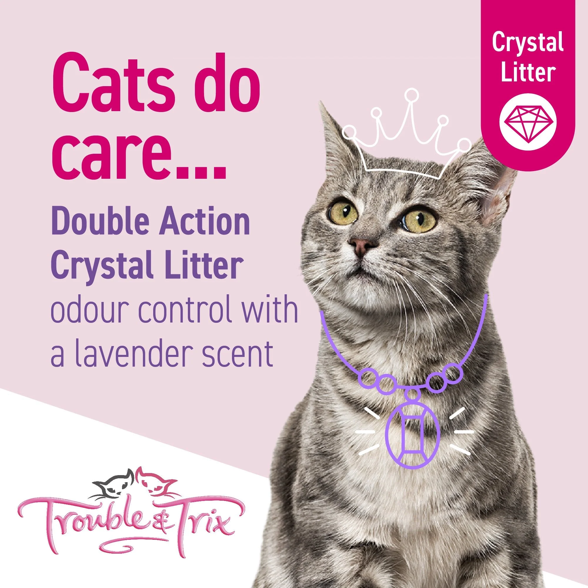 Trouble and Trix Odour Neutralising Lavender Crystal Cat Litter 15L/6.4kg - Image 3