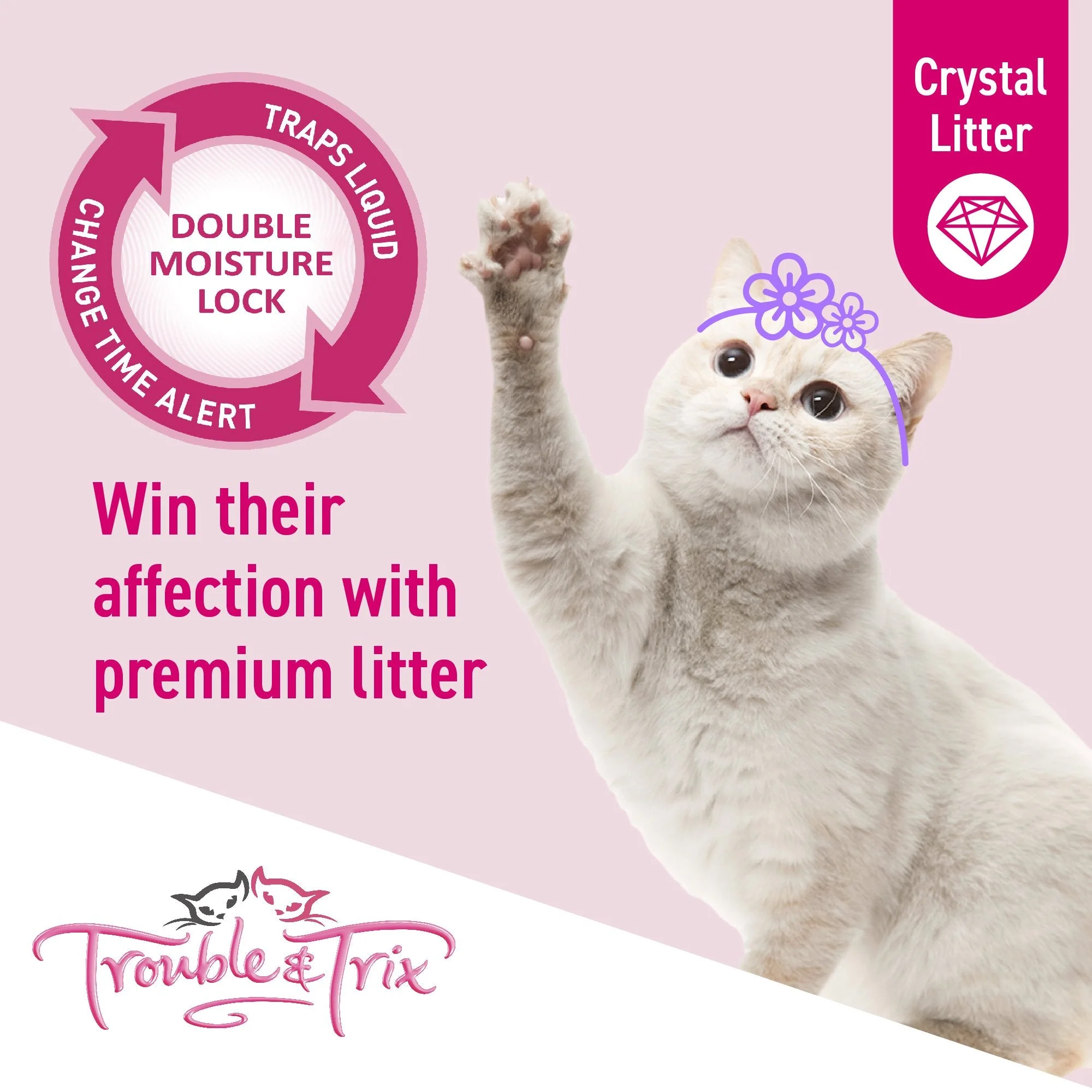Trouble and Trix Odour Neutralising Lavender Crystal Cat Litter 15L/6.4kg - Image 7